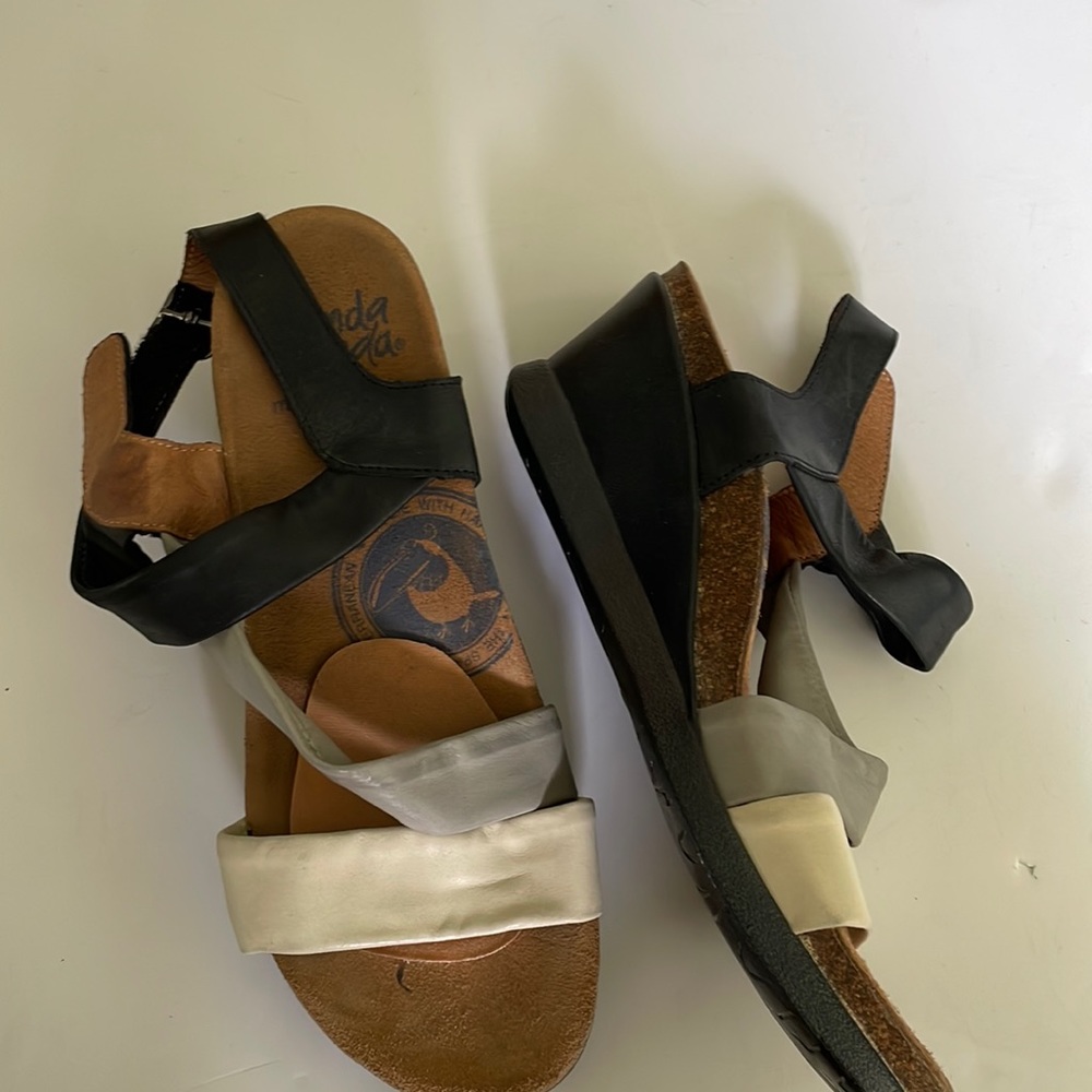 Wanda Panda sandals beige gray size 38 = 7